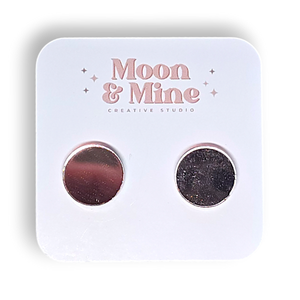 Pink Mirror Studs